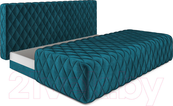 Изображение товара Диван Mebel-Ars Еврокнижка Роял (бархат сине-зеленый/Star Velvet 43 Black Green)