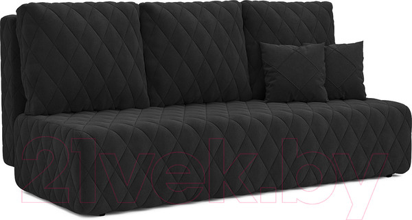 Изображение товара Диван Mebel-Ars Еврокнижка Роял (велюр черный НВ-178/17)