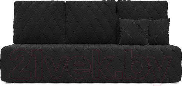Изображение товара Диван Mebel-Ars Еврокнижка Роял (велюр черный НВ-178/17)