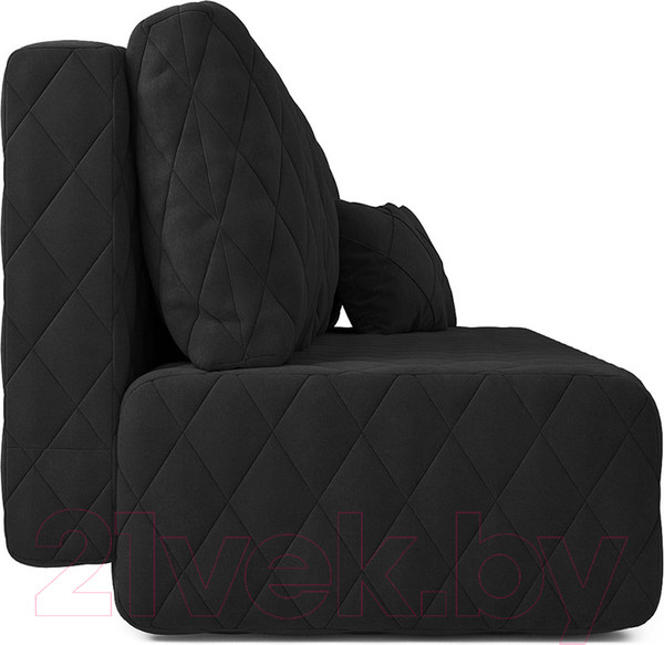 Изображение товара Диван Mebel-Ars Еврокнижка Роял (велюр черный НВ-178/17)