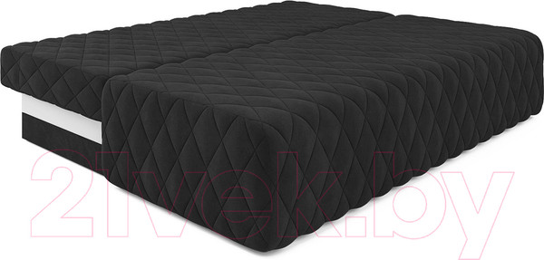 Изображение товара Диван Mebel-Ars Еврокнижка Роял (велюр черный НВ-178/17)