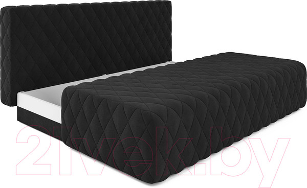 Изображение товара Диван Mebel-Ars Еврокнижка Роял (велюр черный НВ-178/17)