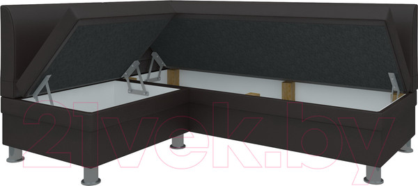 Изображение товара Уголок кухонный мягкий Лига Диванов Уют 31 левый / 58700 (экокожа, коричневый)