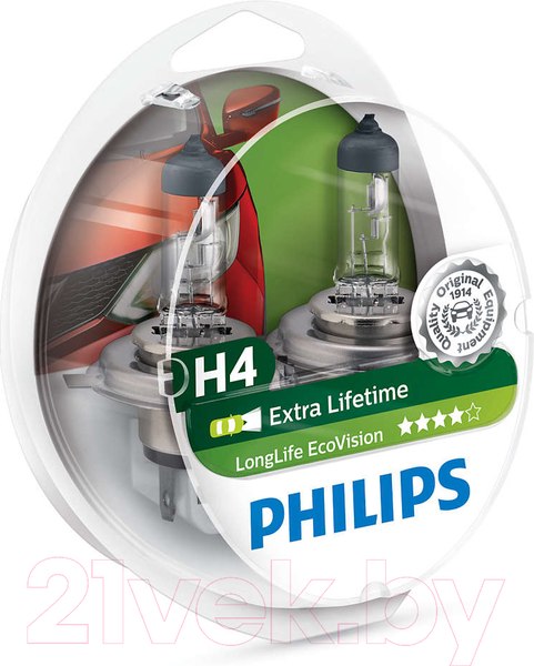 Изображение товара Комплект автомобильных ламп Philips H4 12342LLECOS2