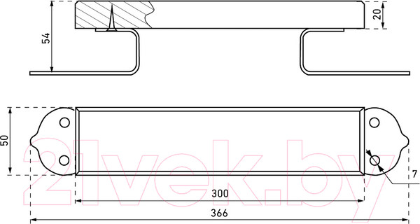 Изображение товара Ручка дверная Секрет Киров РСД-300 Ручка-скоба (светлое дерево)