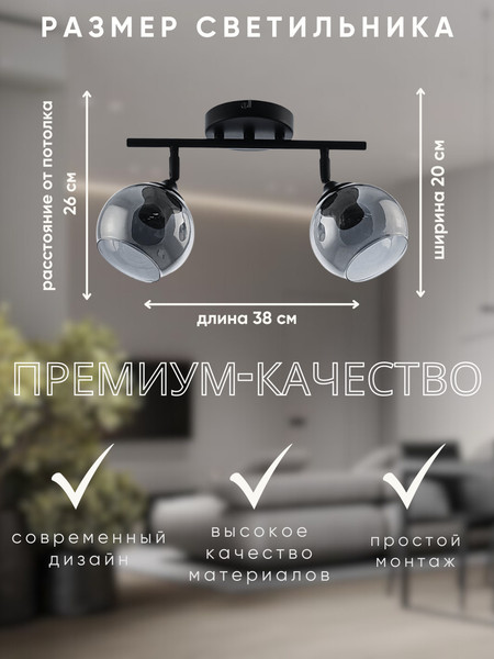 Изображение товара Потолочный светильник Aitin-Pro НПБ A721/2 (черный)