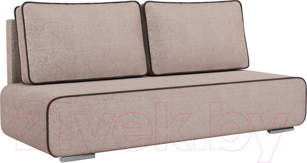 Изображение товара Диван Mebel-Ars Еврокнижка Марк (рогожка бежевая/кордрой коричневый)