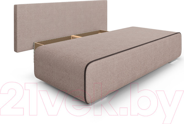 Изображение товара Диван Mebel-Ars Еврокнижка Марк (рогожка бежевая/кордрой коричневый)