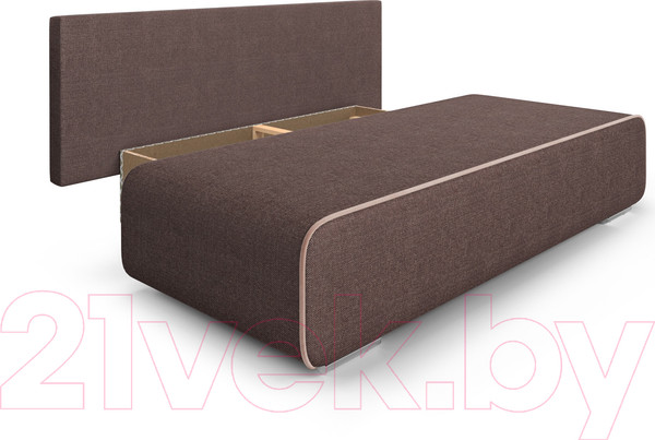 Изображение товара Диван Mebel-Ars Еврокнижка Марк (рогожка шоколад/кордрой бежевый)