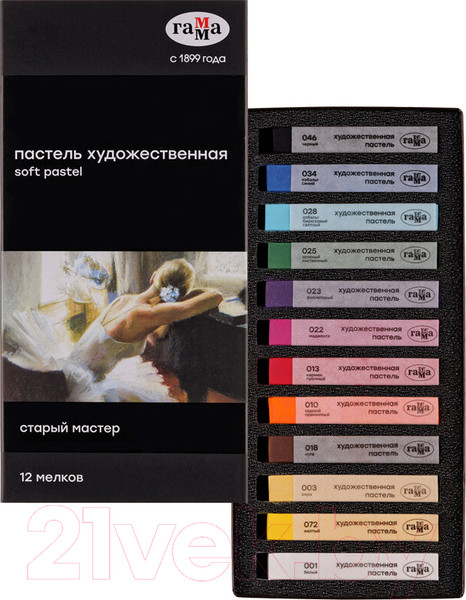 Изображение товара Набор сухой пастели ГАММА Старый мастер / 2309191 (12цв)