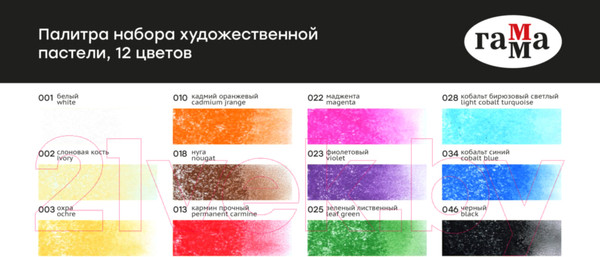 Изображение товара Набор сухой пастели ГАММА Старый мастер / 2309191 (12цв)