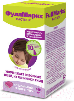 Изображение товара Противопедикулезный набор Full Marks Противопедикулезный (100мл)