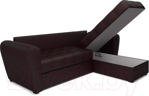Изображение товара Диван угловой Mebel-Ars Амстердам (экокожа шоколад)