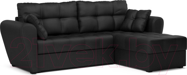Изображение товара Диван угловой Mebel-Ars Амстердам (экокожа черный)