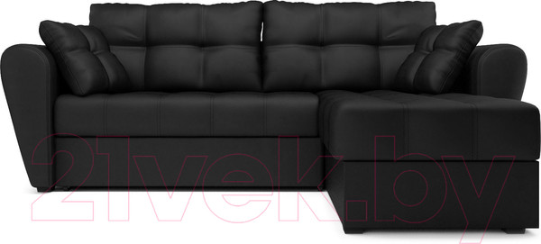 Изображение товара Диван угловой Mebel-Ars Амстердам (экокожа черный)