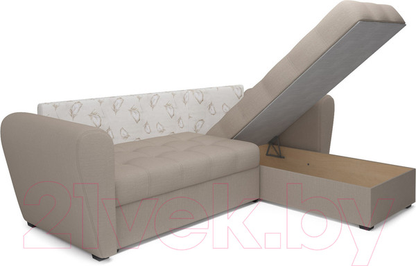 Изображение товара Диван угловой Mebel-Ars Амстердам Эконом (рогожка бежевый)