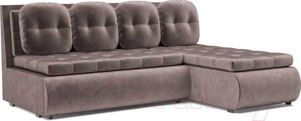 Изображение товара Диван угловой Mebel-Ars Кормак (бархат серо-шоколадный/star velvet 60 cofee)