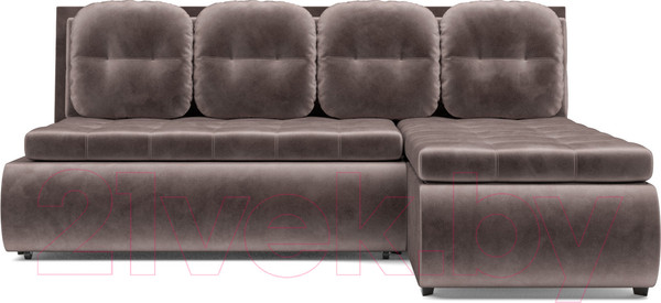 Изображение товара Диван угловой Mebel-Ars Кормак (бархат серо-шоколадный/star velvet 60 cofee)