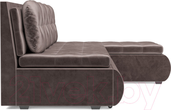Изображение товара Диван угловой Mebel-Ars Кормак (бархат серо-шоколадный/star velvet 60 cofee)