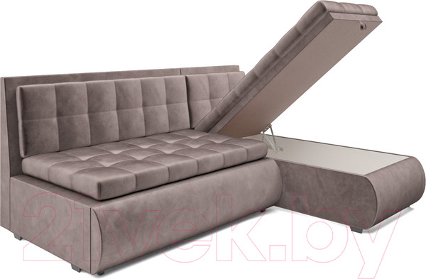 Изображение товара Диван угловой Mebel-Ars Кормак (бархат серо-шоколадный/star velvet 60 cofee)