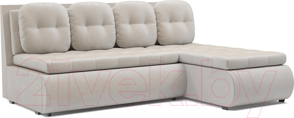 Изображение товара Диван угловой Mebel-Ars Кормак (бархат бежевый/star velvet 6 light beige)