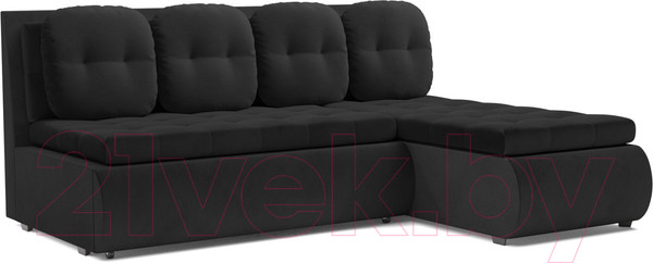 Изображение товара Диван угловой Mebel-Ars Кормак НВ-178 17 (велюр черный)