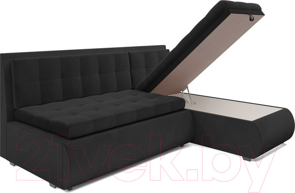 Изображение товара Диван угловой Mebel-Ars Кормак НВ-178 17 (велюр черный)