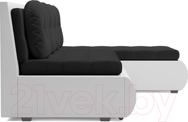 Изображение товара Диван угловой Mebel-Ars Кормак НВ-178 17 (велюр черный/экокожа белая)