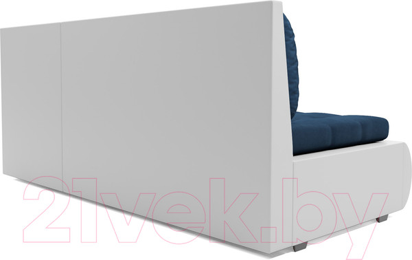 Изображение товара Диван угловой Mebel-Ars Кормак (темно-синий Luna 034/экокожа белая)