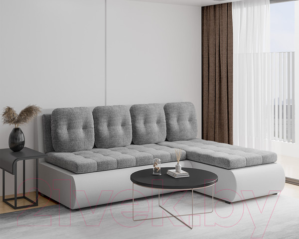 Изображение товара Диван угловой Mebel-Ars Кормак (рогожка серая)