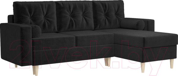 Изображение товара Диван угловой Mebel-Ars Белфаст НВ-178/17 (велюр черный)
