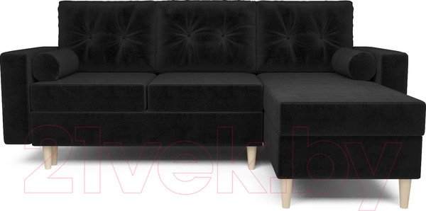 Изображение товара Диван угловой Mebel-Ars Белфаст НВ-178/17 (велюр черный)