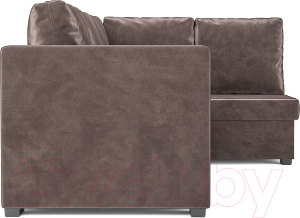 Изображение товара Диван угловой Mebel-Ars Мансберг (бархат серо-шоколадный/star velvet 60 cofee)
