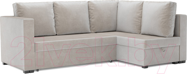 Изображение товара Диван угловой Mebel-Ars Мансберг (бархат бежевый/star velvet 6 light beige)