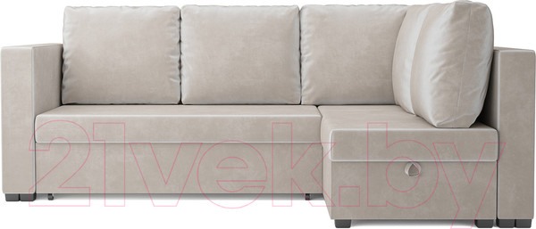 Изображение товара Диван угловой Mebel-Ars Мансберг (бархат бежевый/star velvet 6 light beige)