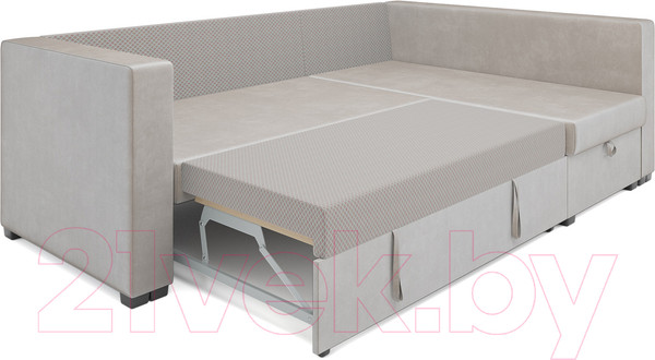 Изображение товара Диван угловой Mebel-Ars Мансберг (бархат бежевый/star velvet 6 light beige)