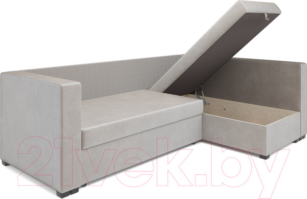 Изображение товара Диван угловой Mebel-Ars Мансберг (бархат бежевый/star velvet 6 light beige)