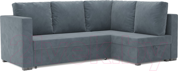 Изображение товара Диван угловой Mebel-Ars Мансберг HB-178 26 (велюр серо-синий)