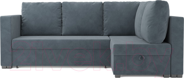 Изображение товара Диван угловой Mebel-Ars Мансберг HB-178 26 (велюр серо-синий)