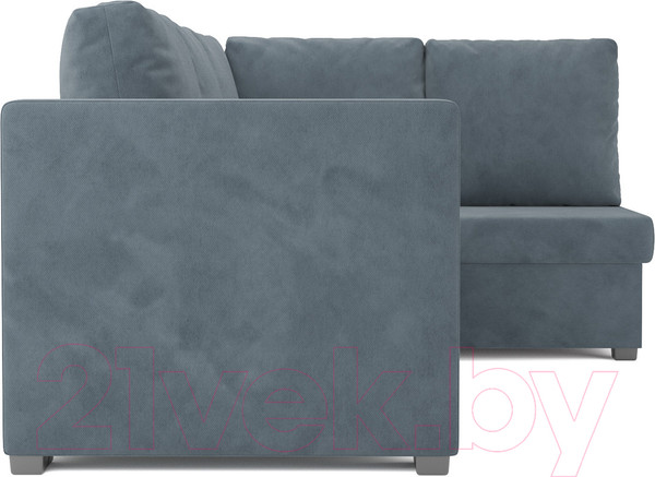 Изображение товара Диван угловой Mebel-Ars Мансберг HB-178 26 (велюр серо-синий)