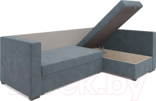 Изображение товара Диван угловой Mebel-Ars Мансберг HB-178 26 (велюр серо-синий)