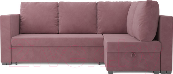Изображение товара Диван угловой Mebel-Ars Мансберг НВ-178 18 (велюр пудра)
