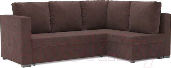 Изображение товара Диван угловой Mebel-Ars Мансберг НВ-178 13 (велюр молочный шоколад)