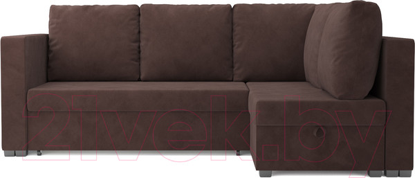Изображение товара Диван угловой Mebel-Ars Мансберг НВ-178 13 (велюр молочный шоколад)