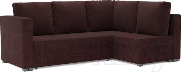 Изображение товара Диван угловой Mebel-Ars Мансберг HB-178 16 (велюр шоколад)