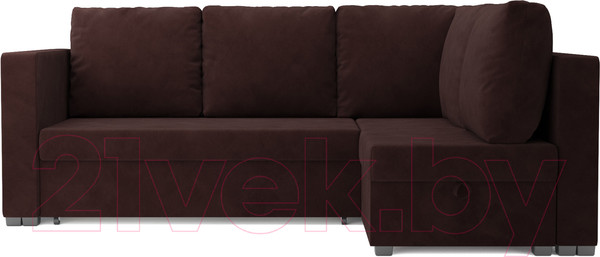 Изображение товара Диван угловой Mebel-Ars Мансберг HB-178 16 (велюр шоколад)