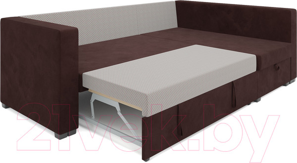 Изображение товара Диван угловой Mebel-Ars Мансберг HB-178 16 (велюр шоколад)