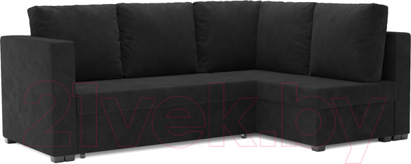 Изображение товара Диван угловой Mebel-Ars Мансберг НВ-178 17 (велюр черный)
