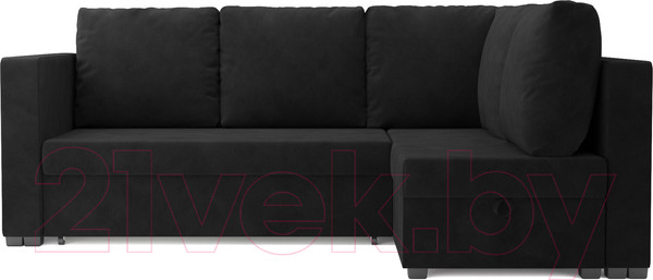 Изображение товара Диван угловой Mebel-Ars Мансберг НВ-178 17 (велюр черный)