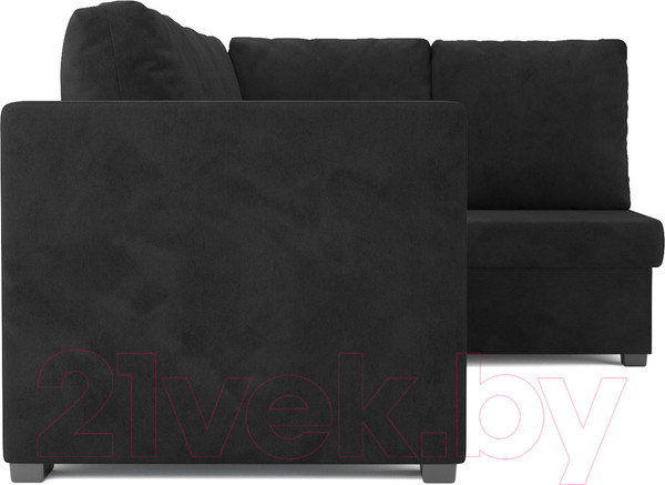 Изображение товара Диван угловой Mebel-Ars Мансберг НВ-178 17 (велюр черный)
